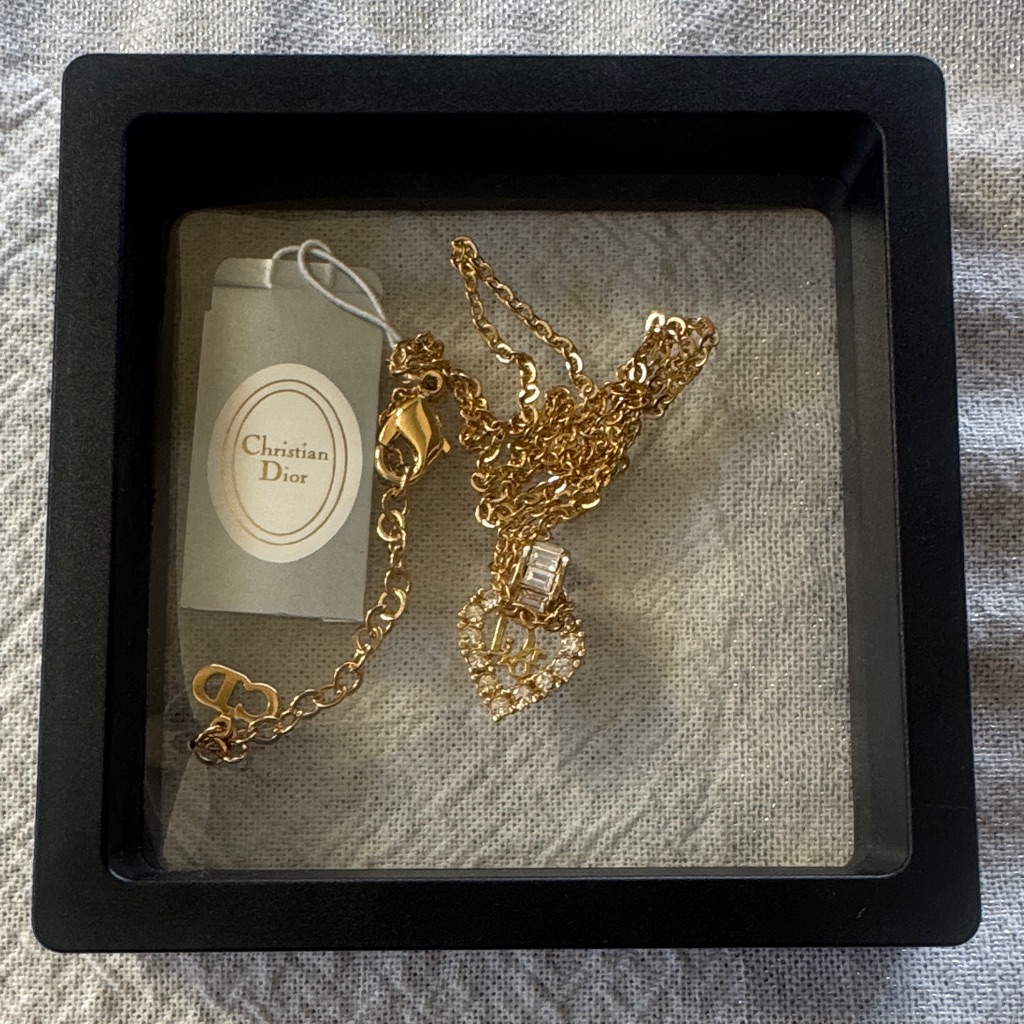 Dior Necklace With Sparkling Heart Pendant! Nwts